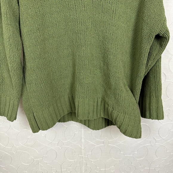 Aerie Womens Sweater Size XS Green Chunky Soft Oversized Knit V-Neck Long Sleeve - Picture 9 of 10